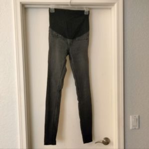 Mama super skinny maternity charcoal gray stretch jeans, size 4